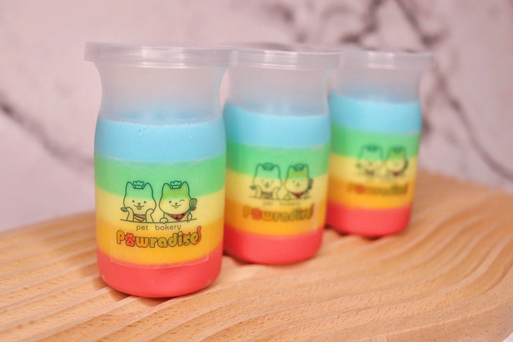 Rainbow goat milk pudding cup