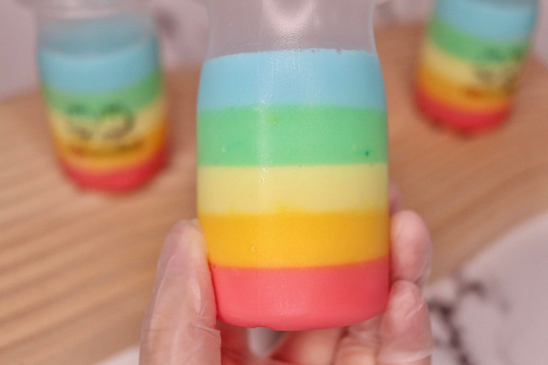 Rainbow goat milk pudding cup